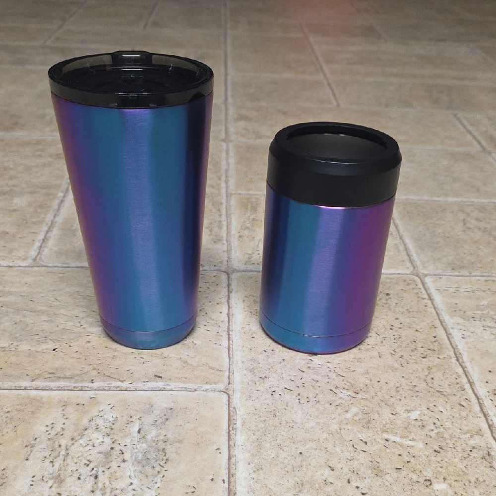 Magellan Outdoors Iridescent Chameleon Tumbler 12 Ounce Can Drinkware Set Cup